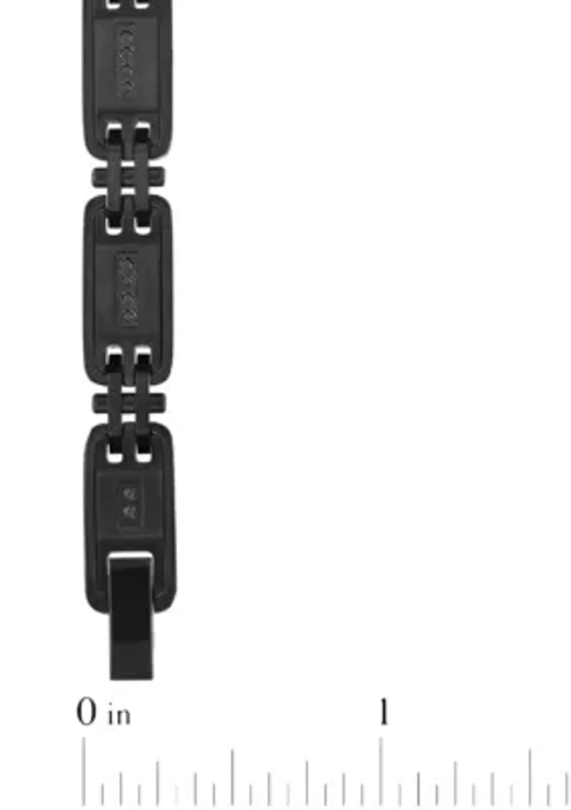 1/5CTW Black Diamond Stainless Steel Bracelet with Black Finish
