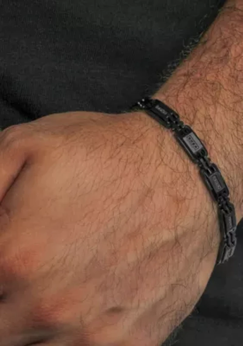 1/5CTW Black Diamond Stainless Steel Bracelet with Black Finish