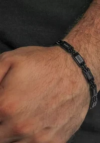 1/5CTW Black Diamond Stainless Steel Bracelet with Black Finish