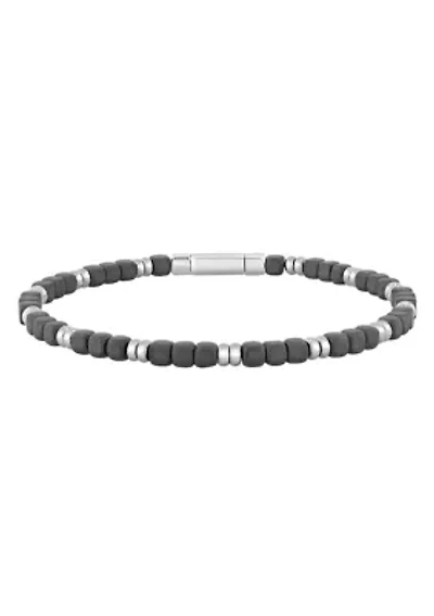 Men's Stainless Steel Matte Finish Bead Bracelet