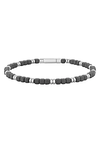 Men's Stainless Steel Matte Finish Bead Bracelet