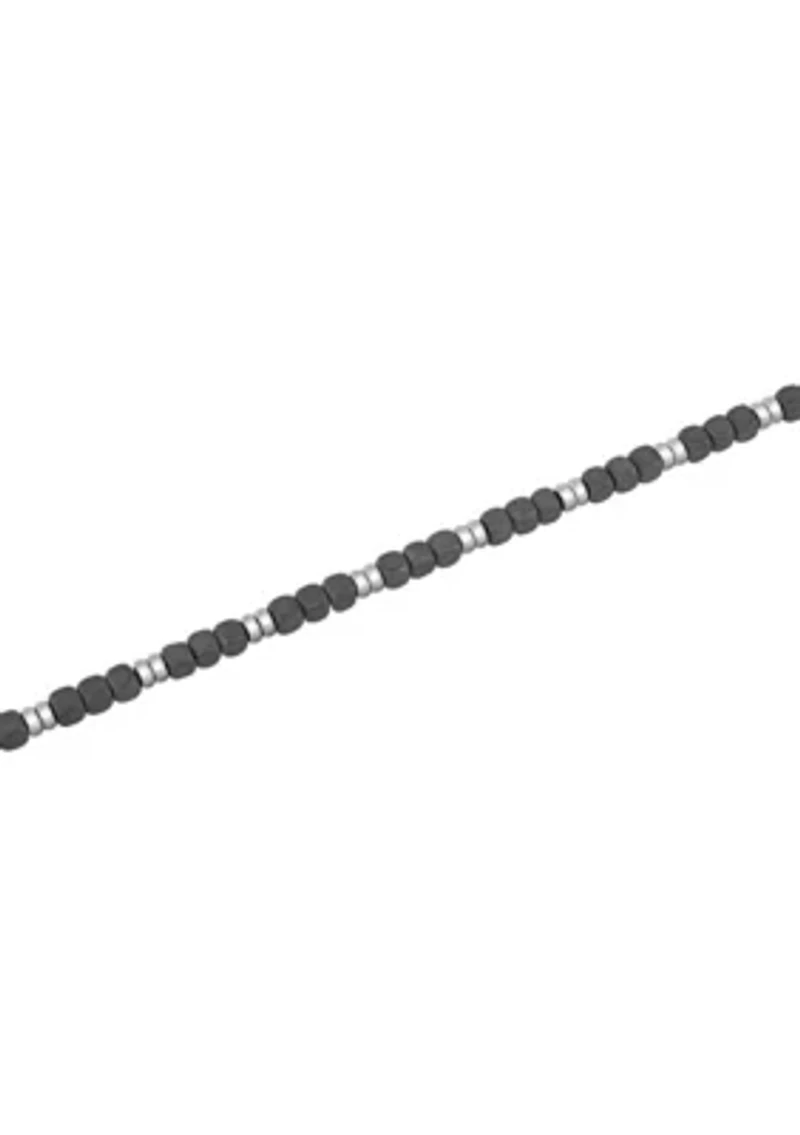 Men's Stainless Steel Matte Finish Bead Bracelet