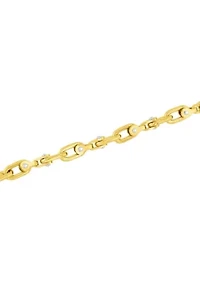 Men's Stainless Steel Yellow Finish Mariner Link with Fancy Clasp Bracelet