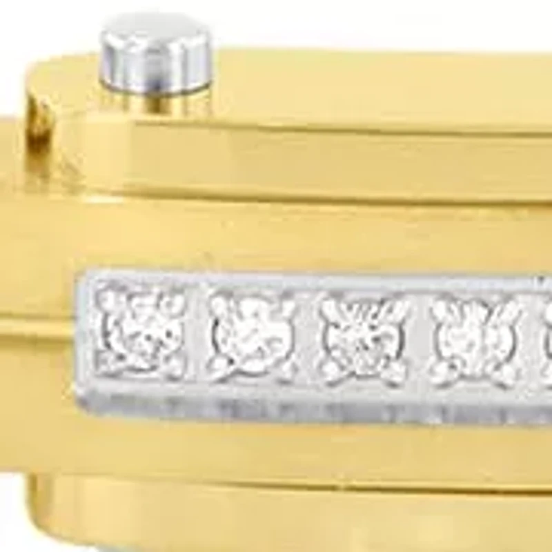 1/4CTW Diamond Stainless Steel Yellow Finish Bracelet