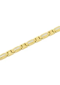 1/4CTW Diamond Stainless Steel Yellow Finish Bracelet