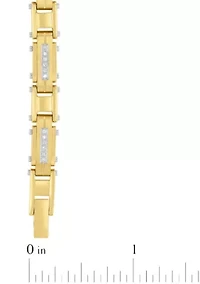 1/4CTW Diamond Stainless Steel Yellow Finish Bracelet