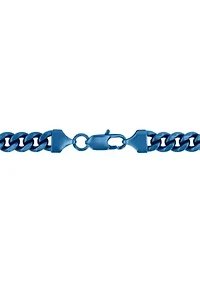 Men's Stainless Steel Blue Finish Curb Link Fashion Chain