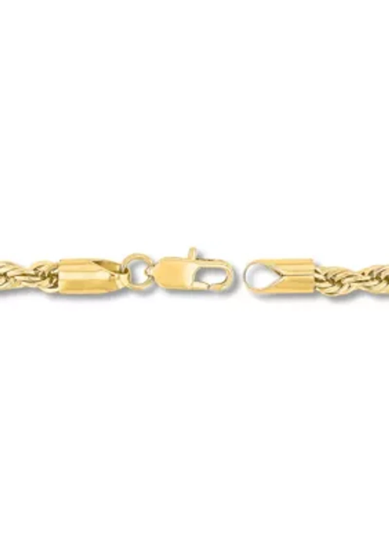 Cubic Zirconia Dog Tag Pendant Necklace in Gold-Tone Stainless Steel