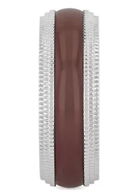 Brown Milgrain 8mm Band in Two-tone Stainless Steel