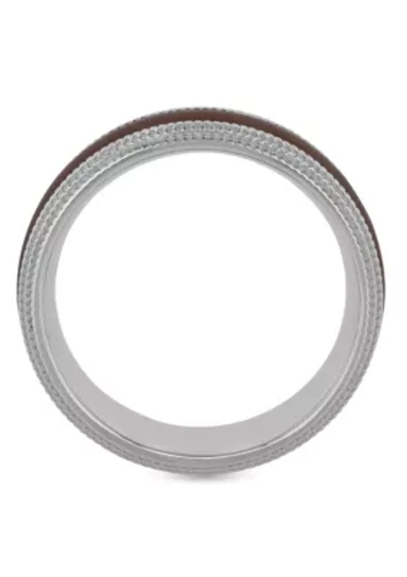 Brown Milgrain 8mm Band in Two-tone Stainless Steel