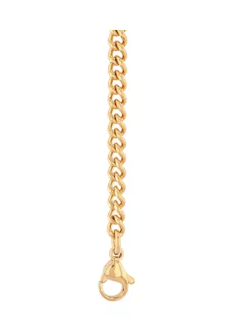 Curb Link Chain Necklace in Gold-Tone Stainless Steel
