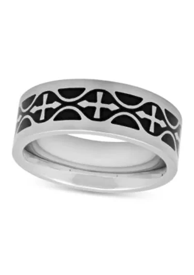 Celtic Pattern 8mm Band in Stainless Steel