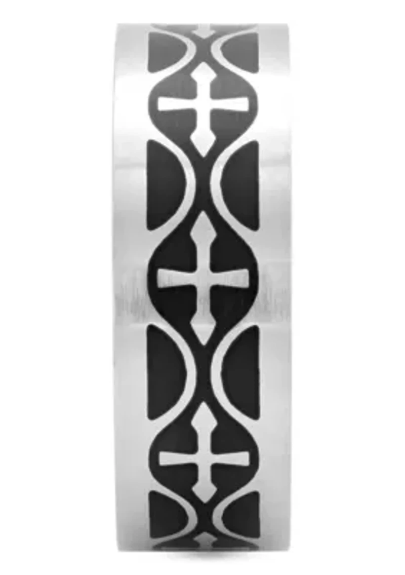 Celtic Pattern 8mm Band in Stainless Steel