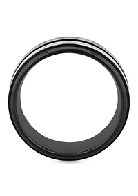 Stripe 8mm Band in Two-Tone Stainless Steel