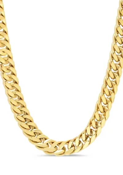 Curb Link Chain Necklace in Gold-Tone Stainless Steel