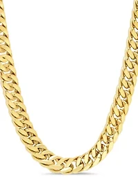 Curb Link Chain Necklace in Gold-Tone Stainless Steel