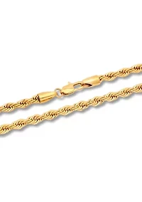 Men's Rope Link Chain Necklace in Stainless Steel