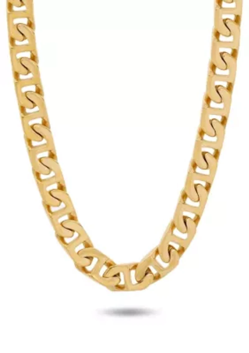 Men's Stainless Steel Yellow Finish 24" Mariner Link Chain