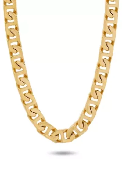 Men's Stainless Steel Yellow Finish 24" Mariner Link Chain