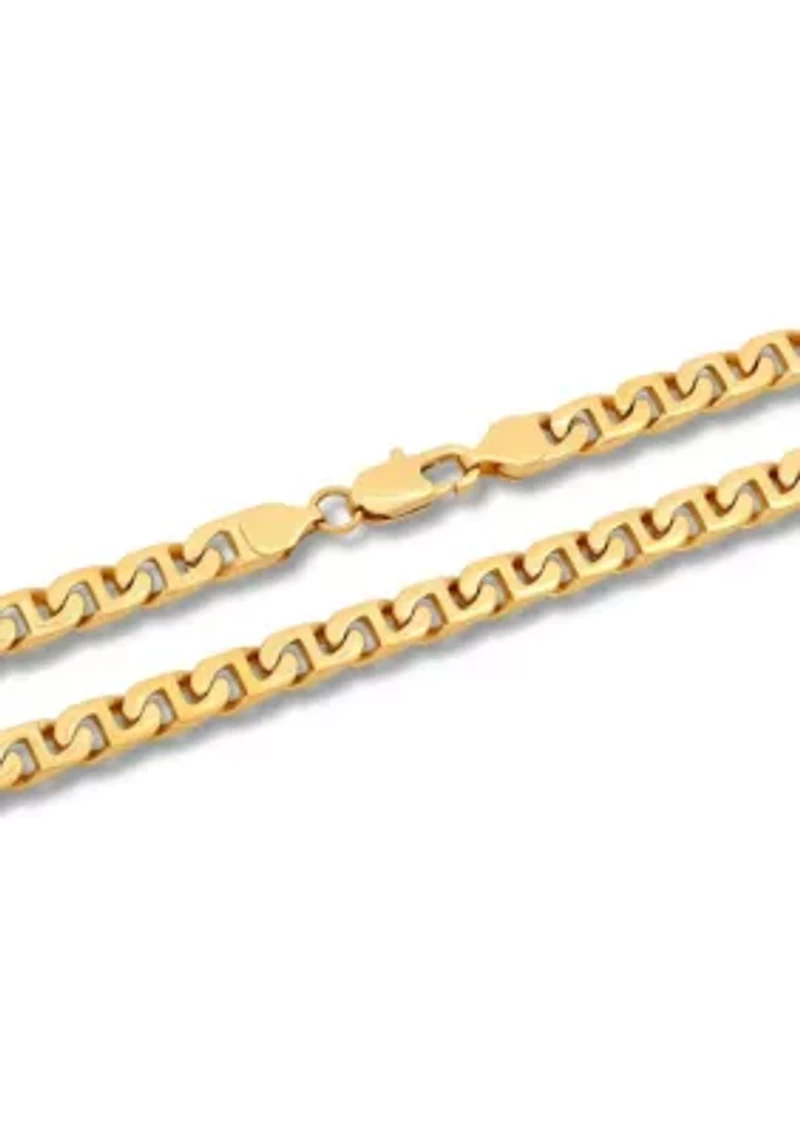Men's Stainless Steel Yellow Finish 24" Mariner Link Chain