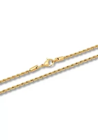 Men's Stainless Steel Yellow Finish 24" Rope Chain
