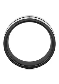 0.05 c.t. Diamond Stripe 8mm Band in Stainless Steel