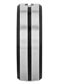 0.05 c.t. Diamond Stripe 8mm Band in Stainless Steel