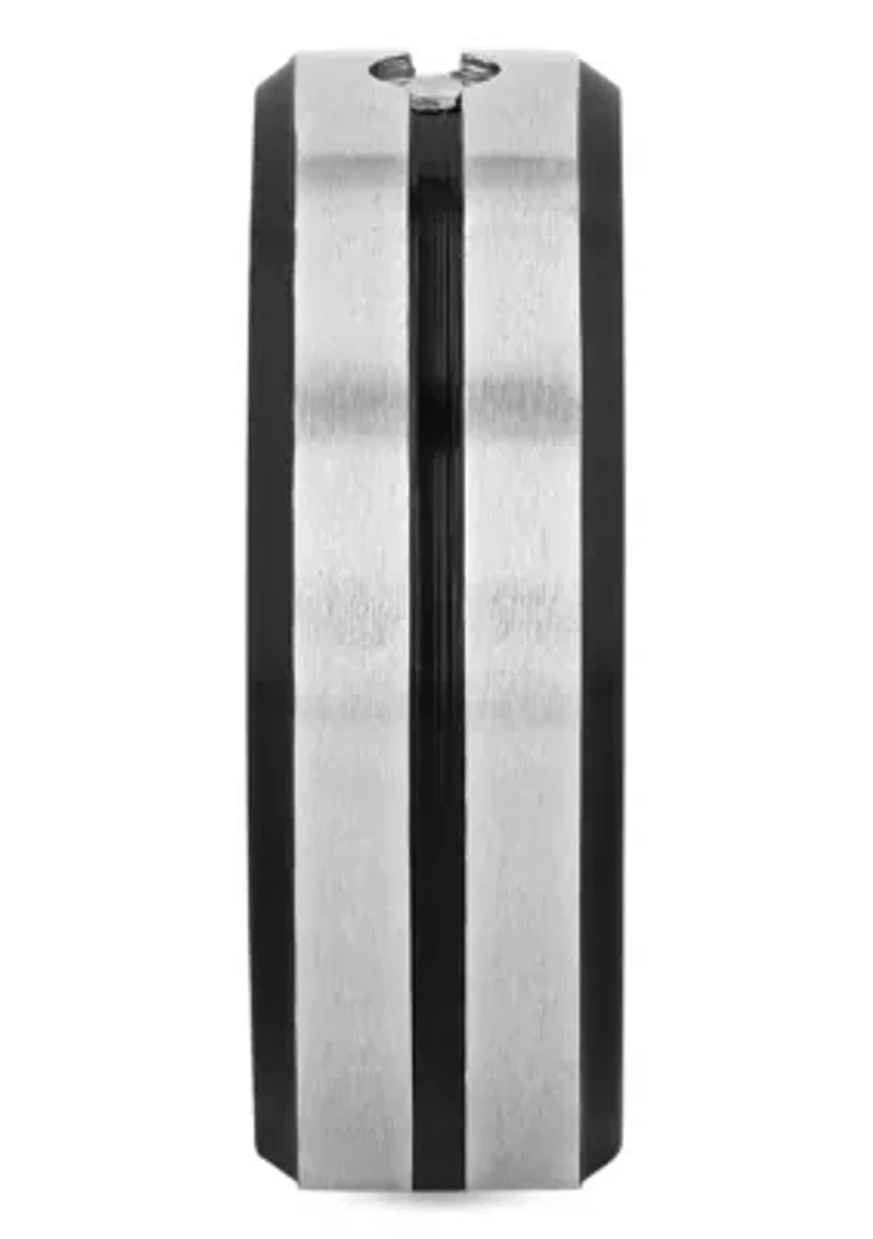 0.05 c.t. Diamond Stripe 8mm Band in Stainless Steel