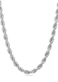 Rope Link Chain Necklace in Stainless Steel