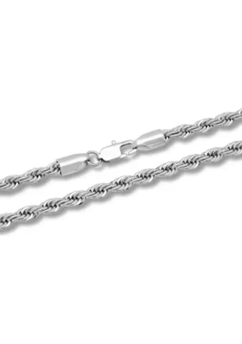 Rope Link Chain Necklace in Stainless Steel