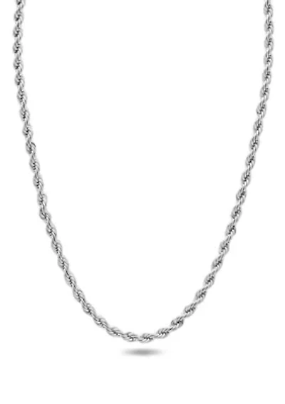 Men's Stainless Steel 24" Rope Chain