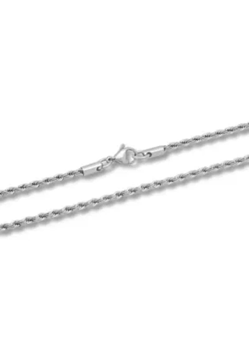 Men's Stainless Steel 24" Rope Chain