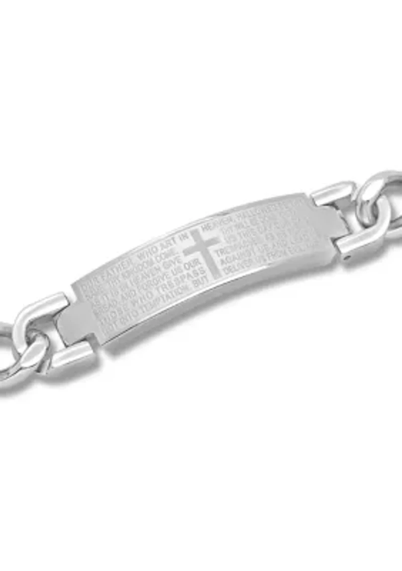 The Lord's Prayer ID Link Bracelet in Stainless Steel