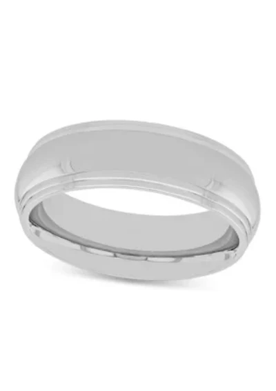 Domed 8mm Band in Stainless Steel