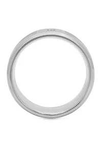 0.03 c.t. Diamond Patterned Inlay 8mm Beveled Band in Stainless Steel