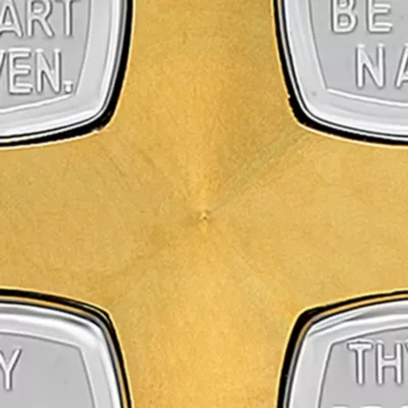 The Lord's Prayer Medallion Pendant in Two-Tone Stainless Steel
