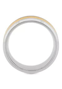 Gold-tone Inlay 8mm Band in Stainless Steel