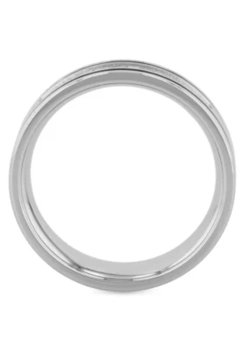 0.12 c.t.t.w. Channel 7mm Band in Stainless Steel