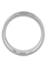 0.12 c.t.t.w. Channel 7mm Band in Stainless Steel