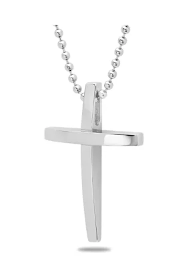 Light Cross Pendant Necklace in Stainless Steel