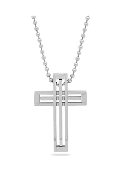 Cross Pendant Necklace in Stainless Steel