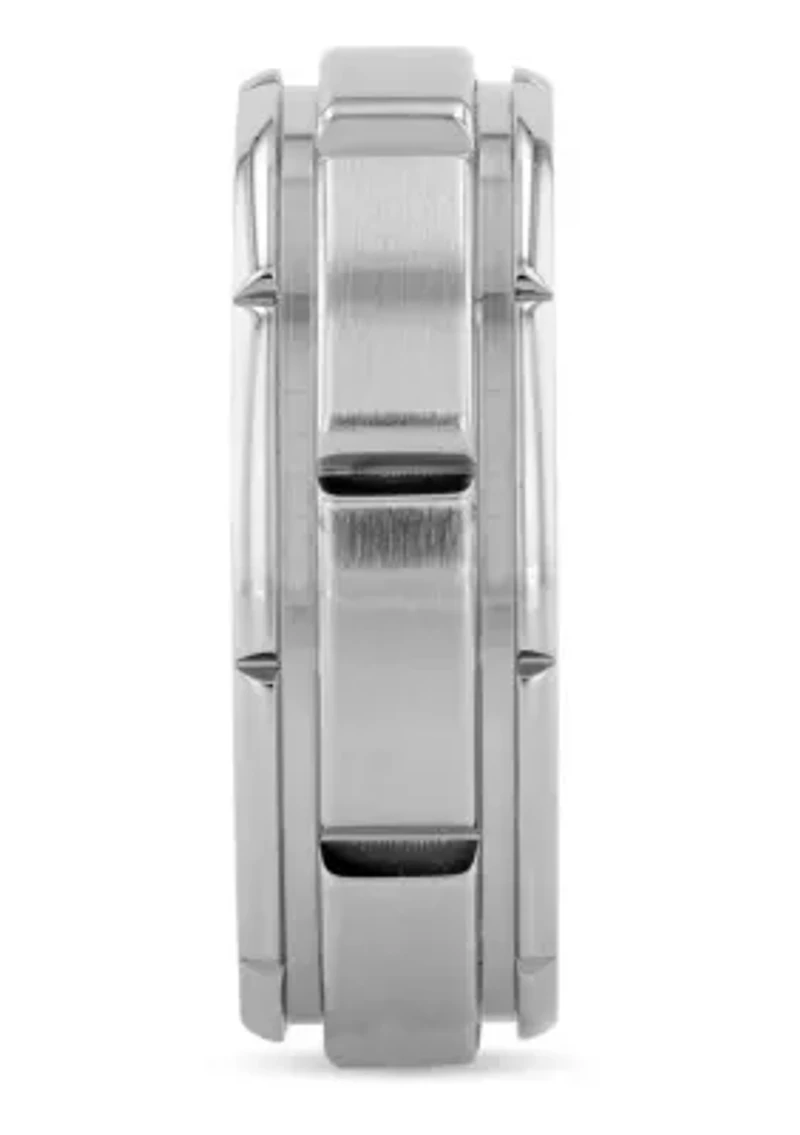 Brick pattern 8mm Band in Stainless Steel