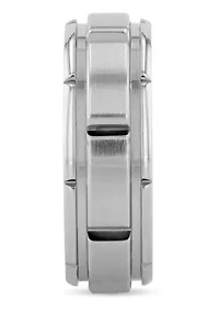 Brick pattern 8mm Band in Stainless Steel