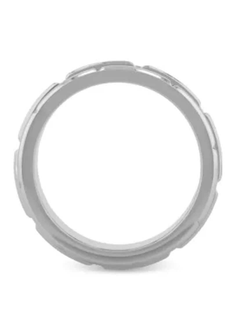 Brick pattern 8mm Band in Stainless Steel