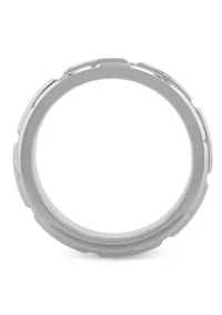 Brick pattern 8mm Band in Stainless Steel