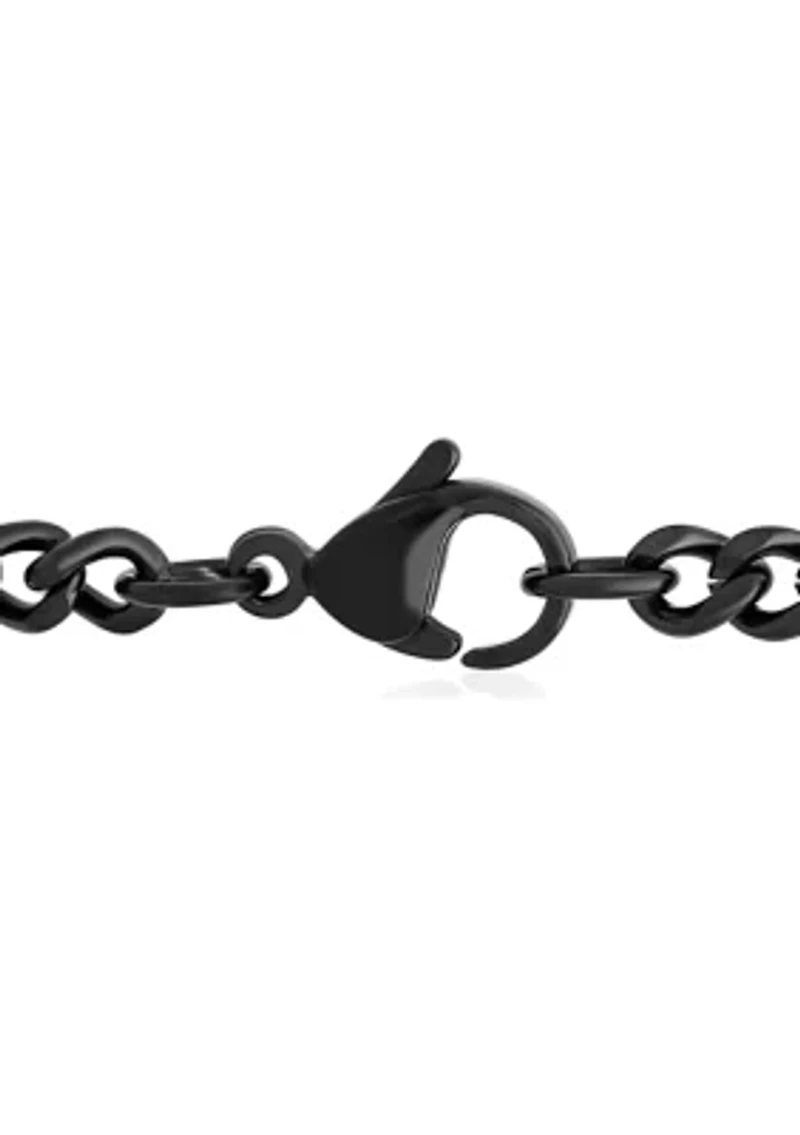 1/20CTW Blue Diamond Stainless Steel with Black Finish Pendant