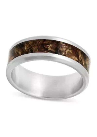 Camo Inlay 8mm Band in Stainless Steel