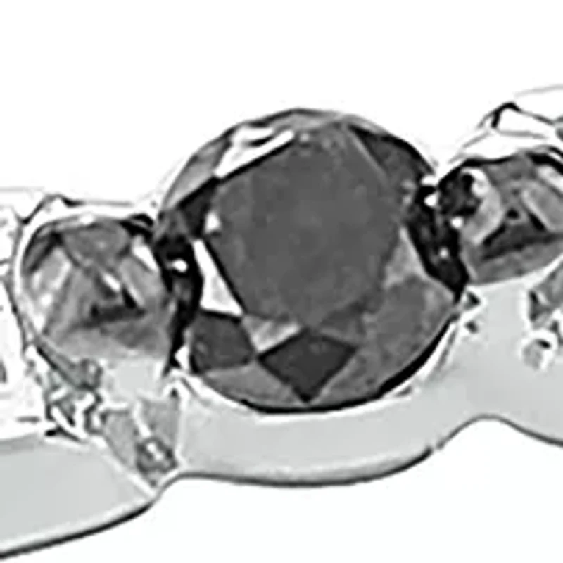 1/10 ct. t.w. Black Diamond and White Band Ring 14K Gold