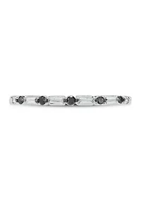 1/10 ct. t.w. Black Diamond and White Band Ring 14K Gold