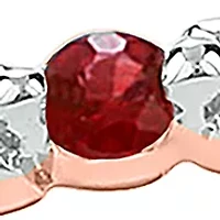 1/10 ct. t.w. Ruby and 0.06 White Diamond Band Ring 14K Rose Gold